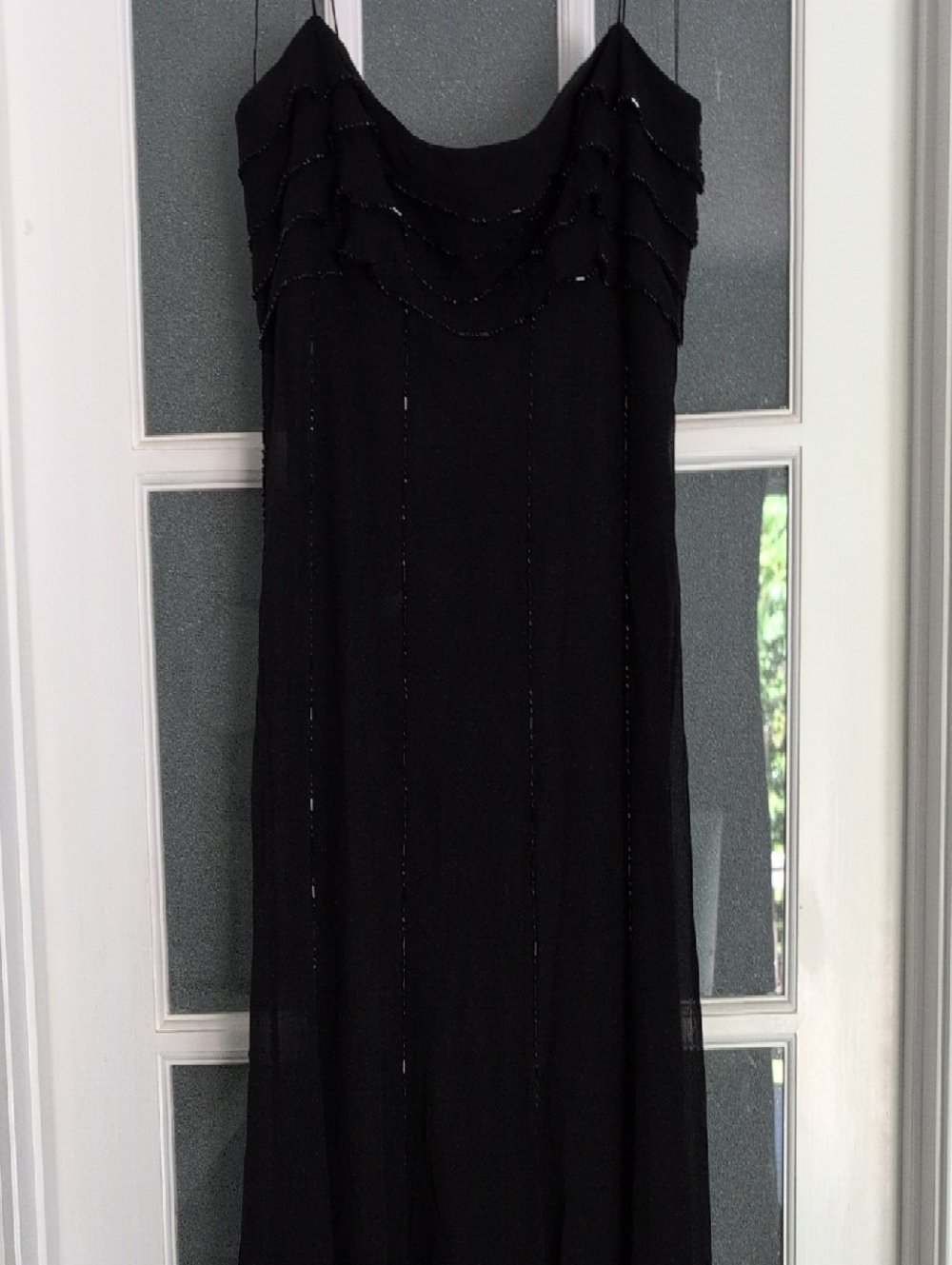 Maggy London Black Chiffon Spaghetti Strap Dress